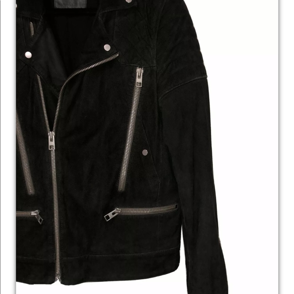 AllSaints Mens IMARA Suede Leather Jacket medium